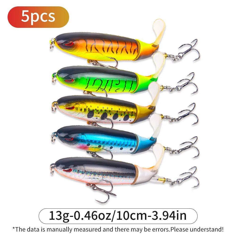 5-Piece Topwater Propeller Fishing Lure Set