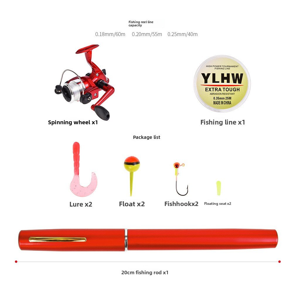 Portable Pen-Style Fishing Rod Set